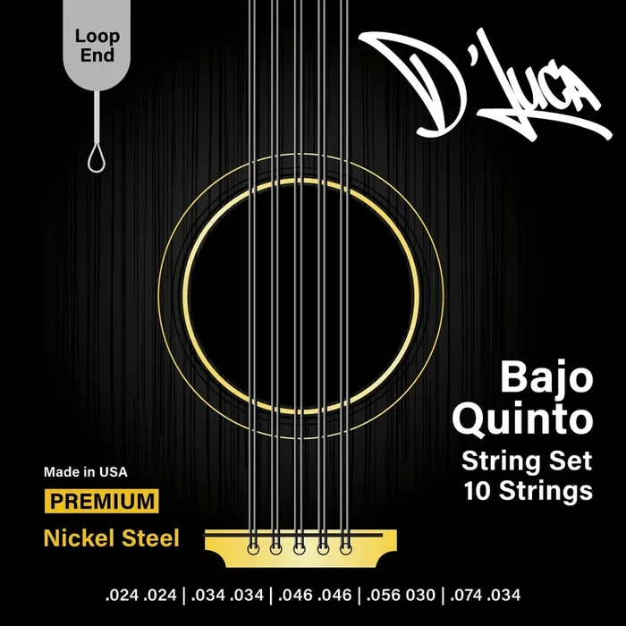 D’Luca Bajo Quinto Strings Nickel Steel, Loop End