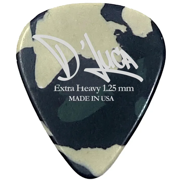 D’Luca Celluloid Standard Guitar Picks Camouflage 1.25mm Extra Heavy 25 Pack