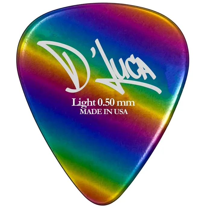 D’Luca Celluloid Standard Guitar Picks Rainbow 0.50 mm Light 10 Pack