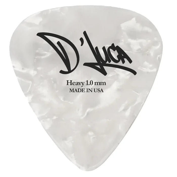 D’Luca Celluloid Standard Guitar Picks White Pearl 1.0mm Heavy 10 Pack