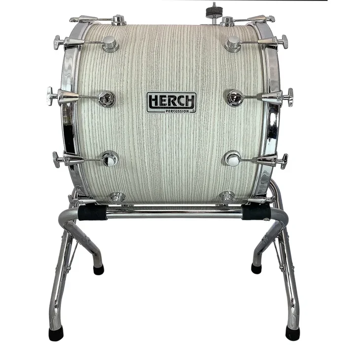 D’Luca made by Herch 20″ x 24″ Bass Drum Tambora White with Case & Stand