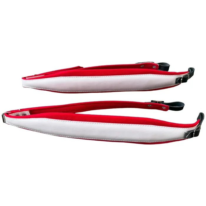 D’Luca MX3 Leather Accordion Straps Red/White