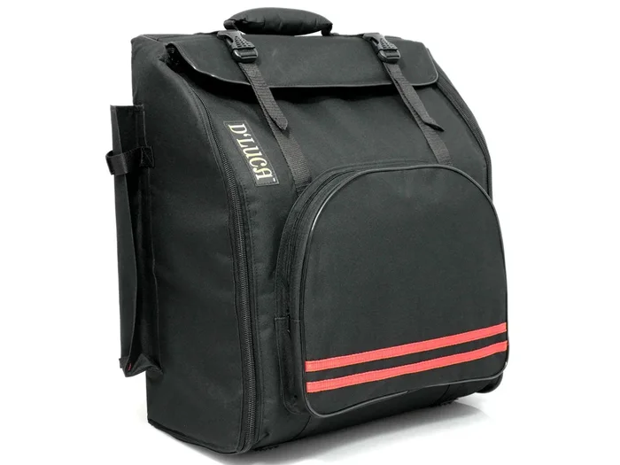D’Luca Pro Series Accordion Gig Bag for 12 Bass Accordions, 1,2 and 3 Row Buttons, Panther, Corona, Black