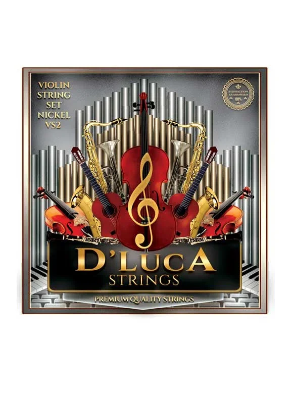 D’Luca Stainless Steel Core Flat Nickel Wound with Ball End Violin String Set 1/32