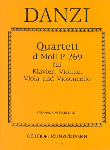 Danzi, F.: Quartet in D minor P.269 (violin, viola, cello, piano)