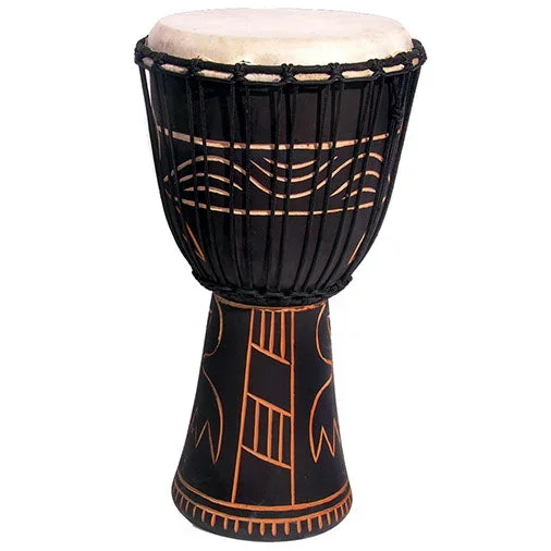 Dark Carved Good Quality Djembe 50cm