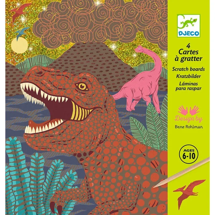 Djeco scratch cards when dinosaurs reigned