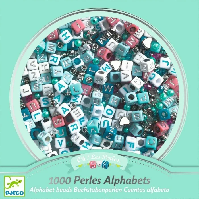 Djeco silver alphabet beads