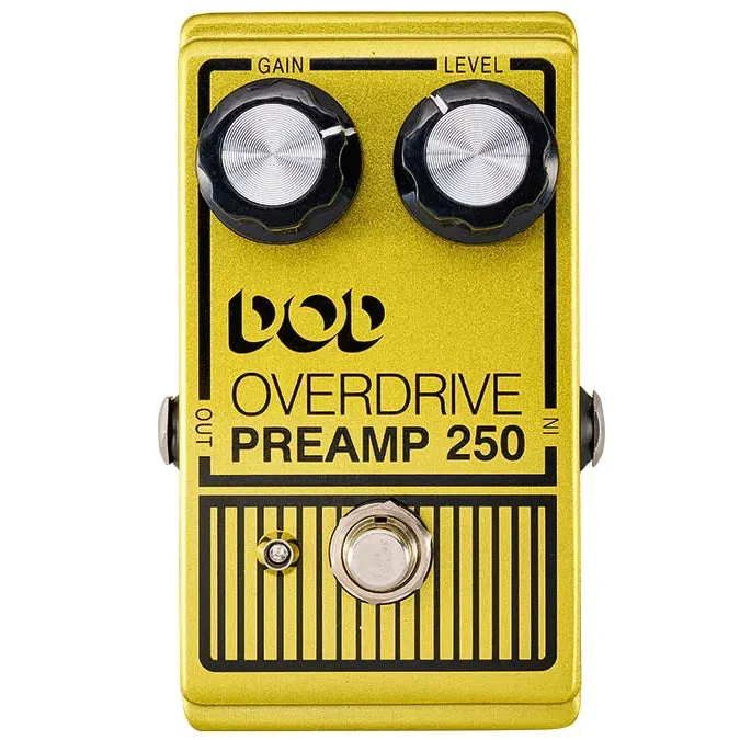 DOD Overdrive Preamp 250 Pedal – Yellow Finish