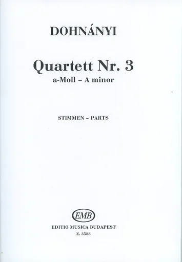Dohnanyi, Erno: String Quartet in a minor Op.33 No. 3 (parts)