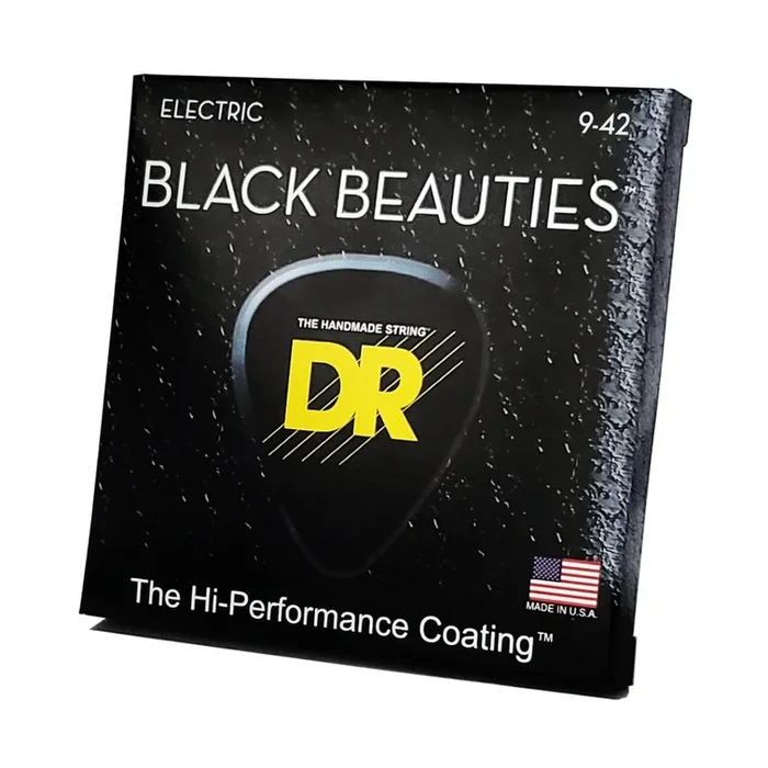 DR Black Beauties K3 Coated Electric Guitar Strings – Light 9-42