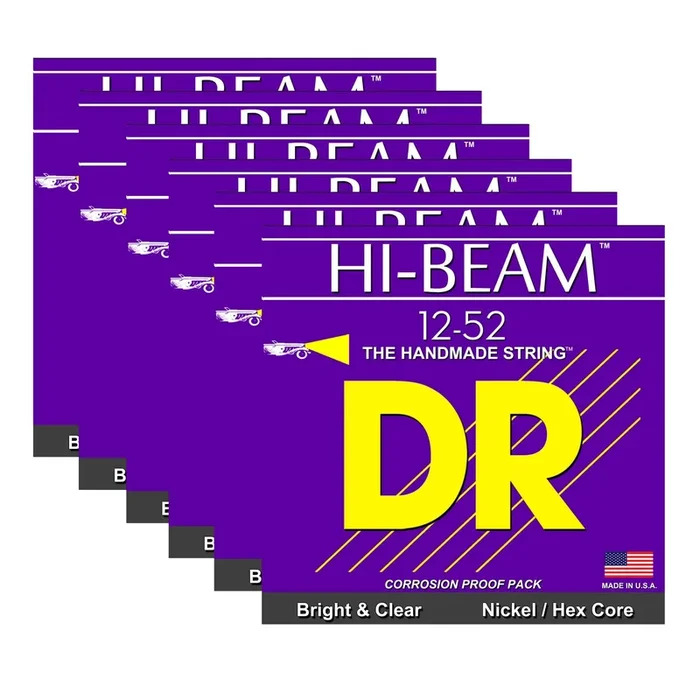 DR Strings JZR-12 Hi Beam Electric 12-52 6 Pack Bundle