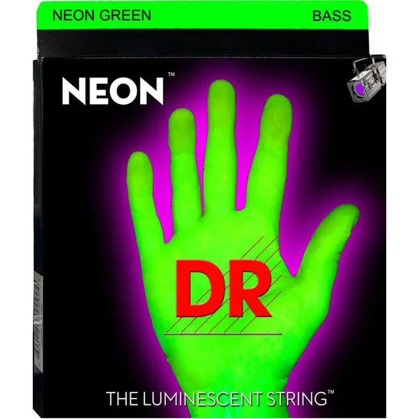 DR Strings NGB-5/45 NEON HiDef Green Bass SuperStrings Medium 5-String – 0.45-0.125