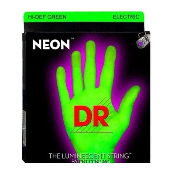DR Strings NGE-10 Electric Guitar Strings, Medium – NEON HiDef Green