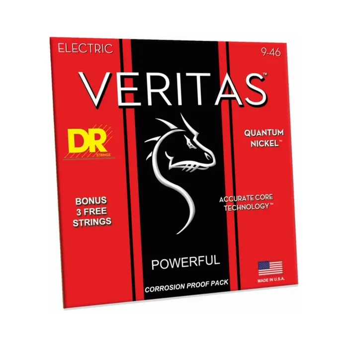 DR Veritas Coated Core Technology Electric Guitar Strings – Light To Medium 9-46