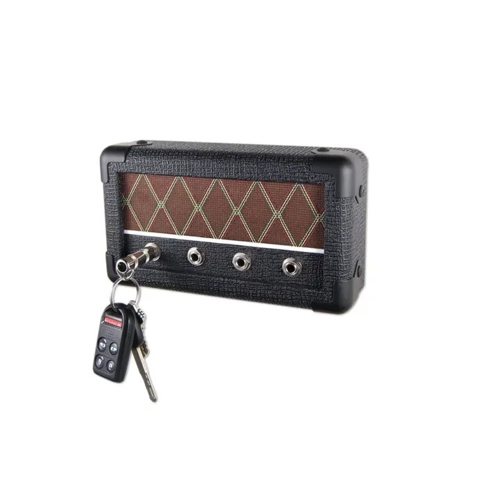 DropLight Combo Series Black Diamond Guitar Amp Wall Mounted Key Holder w/4 Keychains
