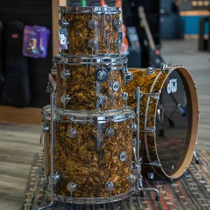 Drum Workshop Collector’s Series Pure Maple 4 Piece Shell Kit – FinishPly Golden Abalone