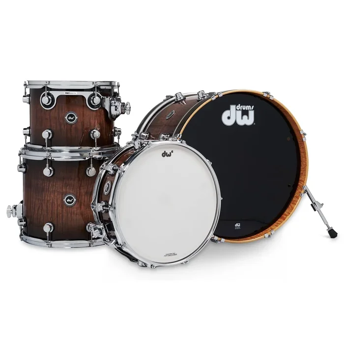Drum Workshop DEKTEX04TACMB DWe 4pc Shell Pack, Curly Maple Burst Exotic (Demo)