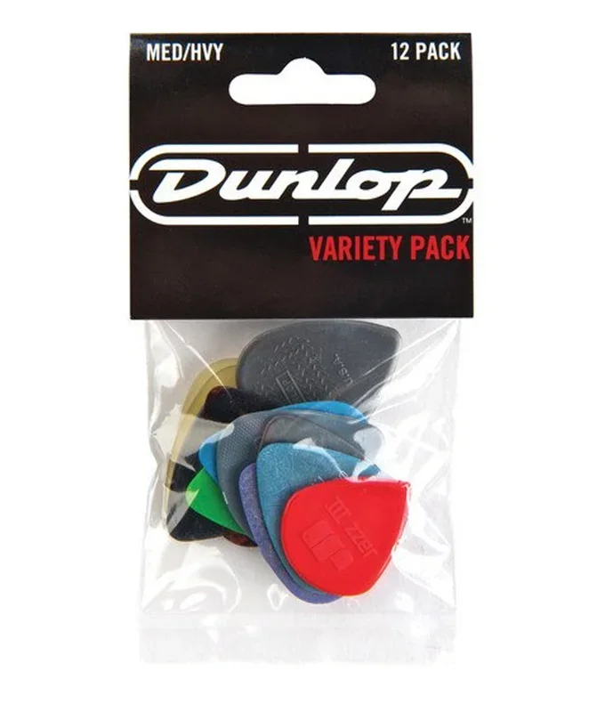Dunlop PVP102 Pick Variety Pack, Assorted, Med/Heavy, 12/Player’s Pack