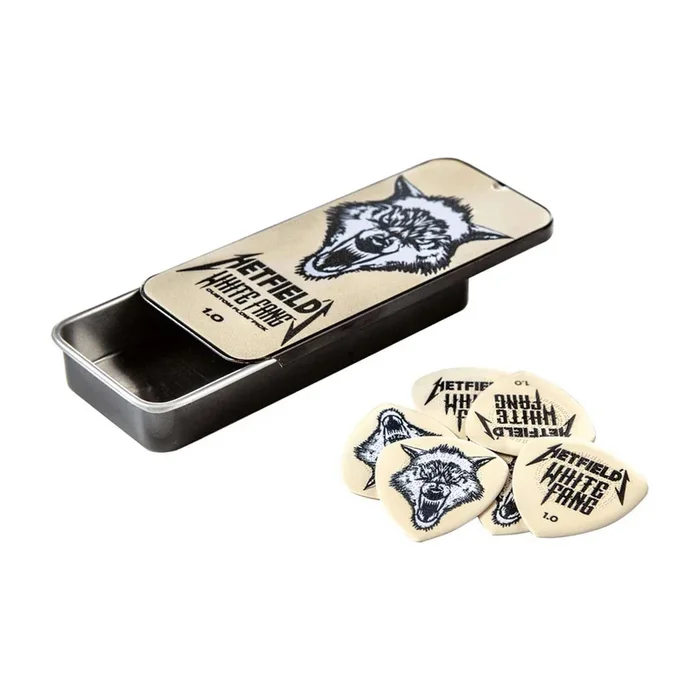 Dunlop White Fang James Hetfield 1.0mm Pick Tin 4 Pack Bundle