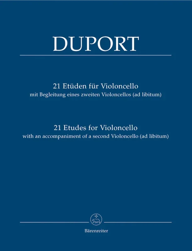 Duport, J.L. (Rummel): 21 Etudes for Violoncello with an accompaniment of a second cello. Barenreiter