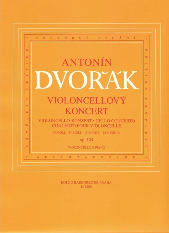 Dvorak, Concerto in B Minor Op. 104 for Cello and Piano (Barenreiter)