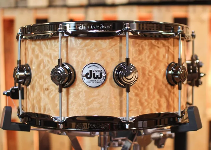 DW 6.5×14 Collector’s Maple Mahogany Quilted Moabi Snare Drum – SO#1315757