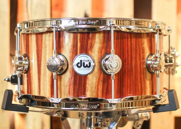 DW 6.5×14 Collector’s Standard Maple Candy Stripe Padauk Snare Drum – SO#1302037