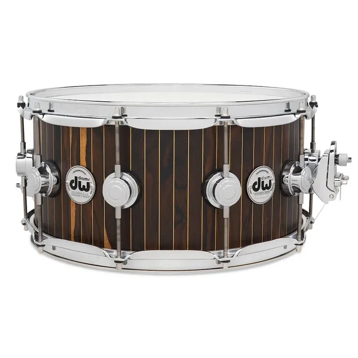 DW Collectors Limited Edition Snare Drum 14×6.5 Brass Pinstripe Ziricote