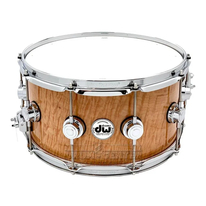 DW Collectors Maple/Mahogany Snare Drum 14×7 Natural Super Curl