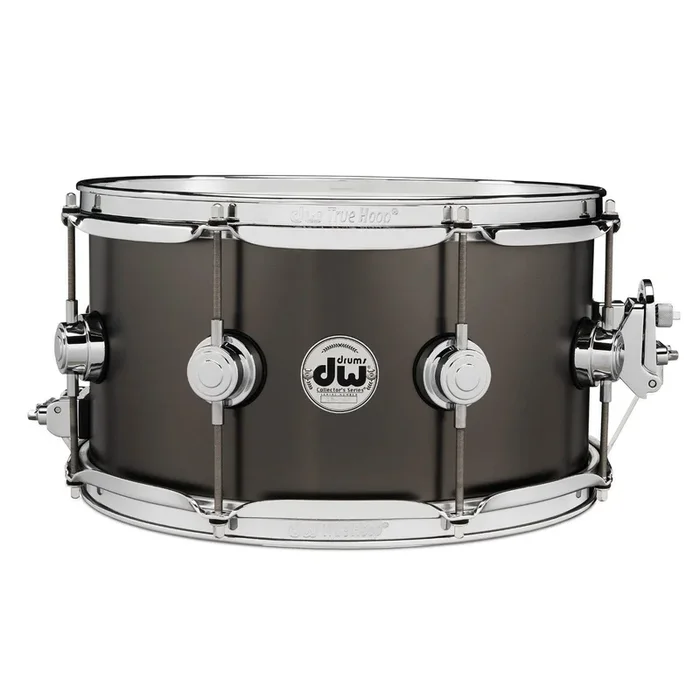 DW Collectors Series Satin Black Brass Snare Drum 13×7 Chrome Hardware