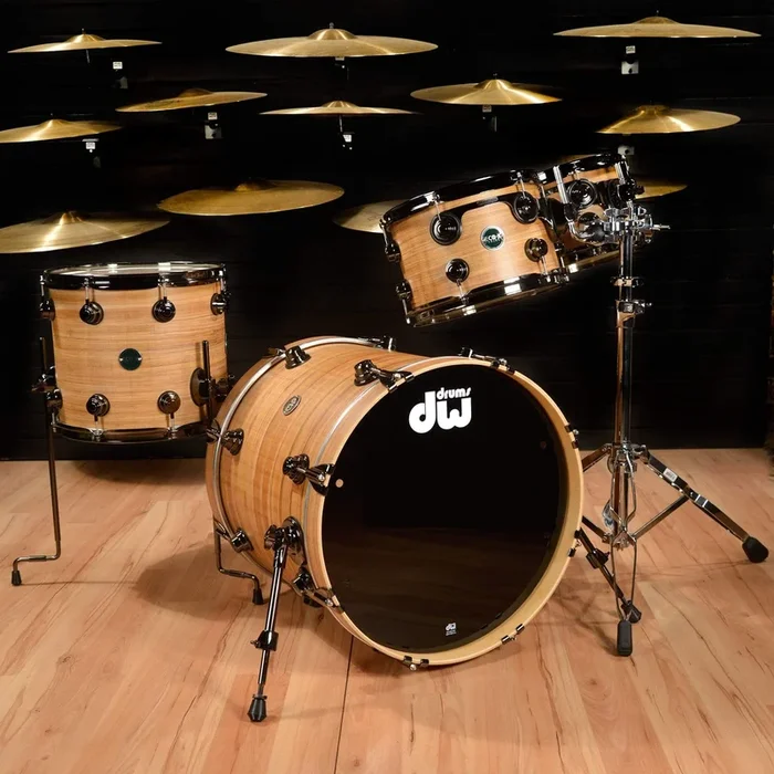 DW Eco-X 10/12/14/20 4pc. Drum Kit Banana Bamboo Birch w/Black Nickel HDW