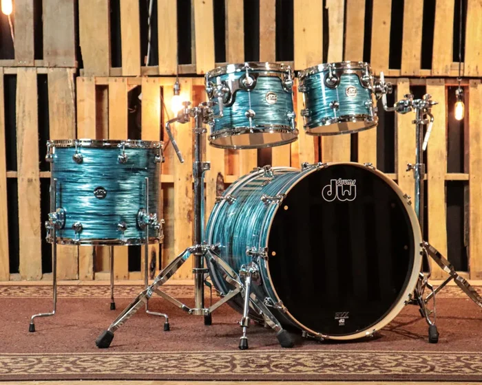 DW Performance Turquoise Oyster Stage Drum Set – 18×22, 8×10, 9×12, 14×16