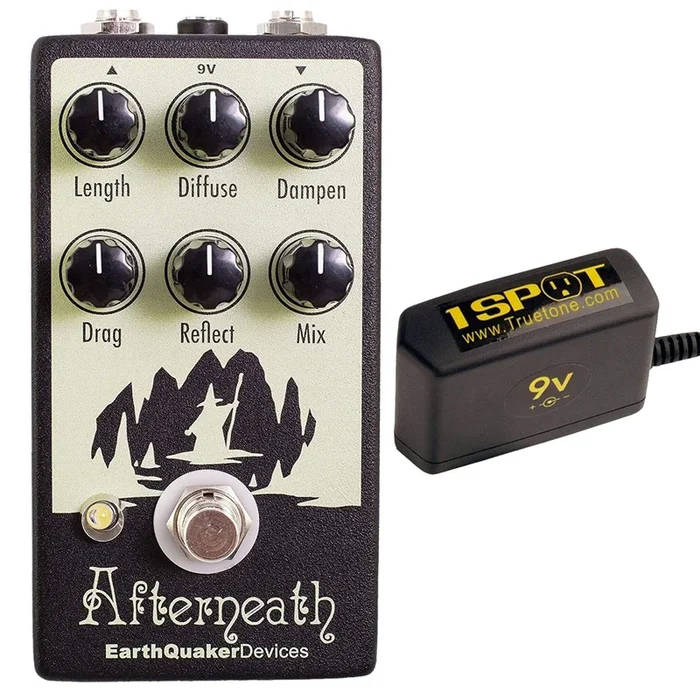 Earthquaker Devices Afterneath Otherworldly Reverberation Machine v2 Bundle w/ Truetone 1 Spot 9v Adapter