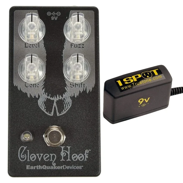 Earthquaker Devices Cloven Hoof v2 Inverse Black Bundle w/ Truetone 1 Spot 9v Adapter