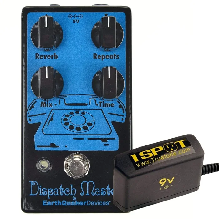 Earthquaker Devices Dispatch Master Digital Delay & Reverb v2 Bundle w/ Truetone 1 Spot 9v Adapter