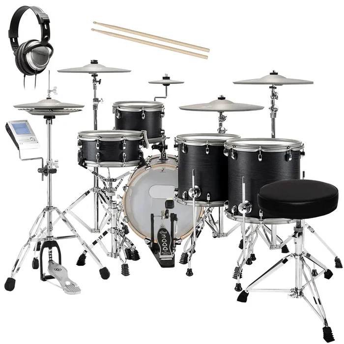 EFNOTE 5X Electronic Drum Set – Black Oak DRUM ESSENTIALS BUNDLE