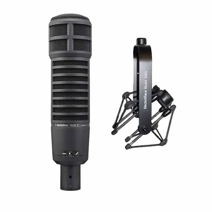 Electro-Voice RE20 Large-Diaphragm Dynamic Microphone – Black STUDIO PAK