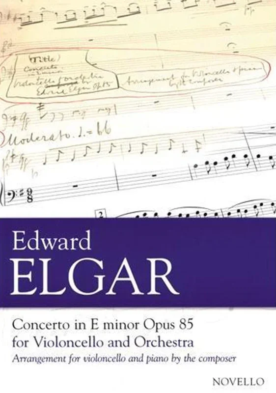 Elgar, Concerto in E Minor Op. 85 for Cello and Piano (Novello)
