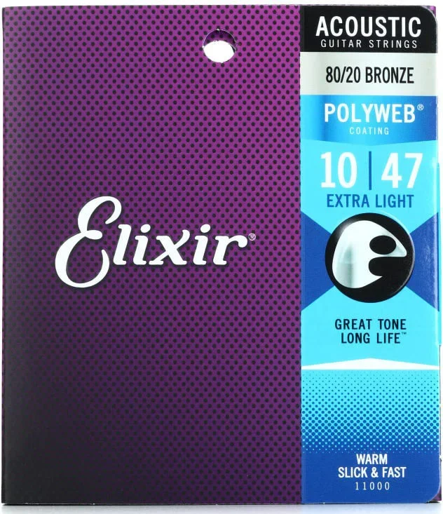 Elixir 11000 Polyweb Coated 80-20 Bronze Acoustic Guitar 10-47 733132110001