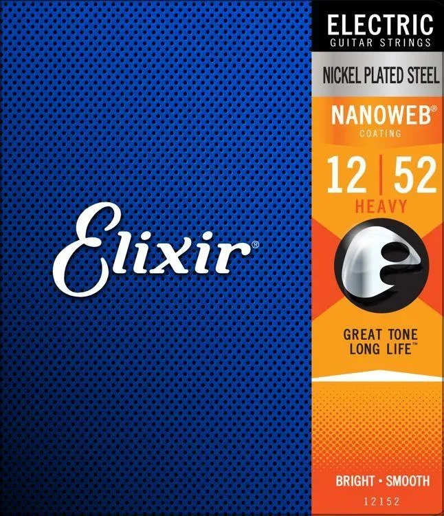 Elixir 12152 Nanoweb Electric Guitar Strings Heavy – 12-52