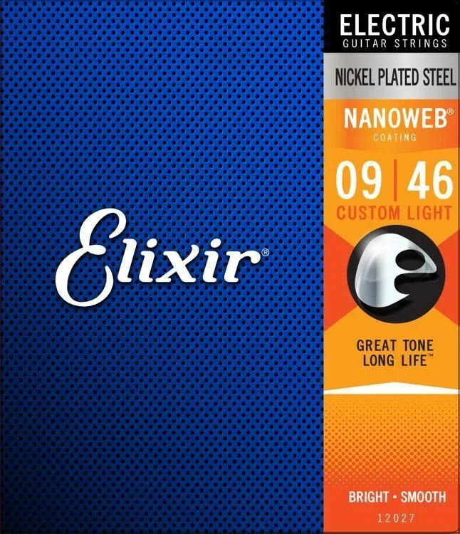 Elixir 3313212027 Nanoweb Coated Electric Guitar Strings – 9-46