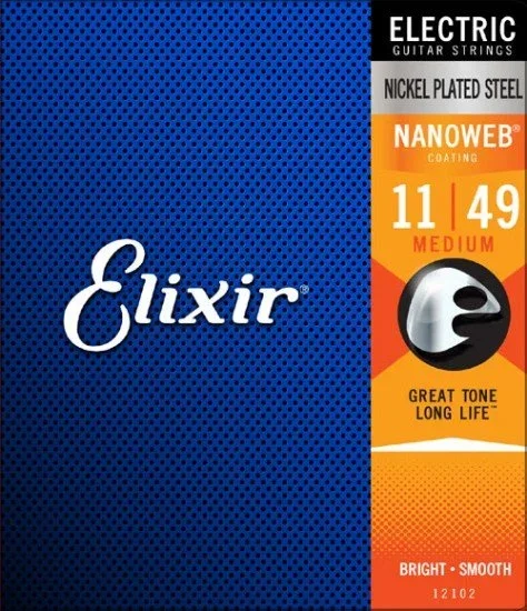 Elixir – Nanoweb Nickel Plated Steel – Medium Gauge – 11/49