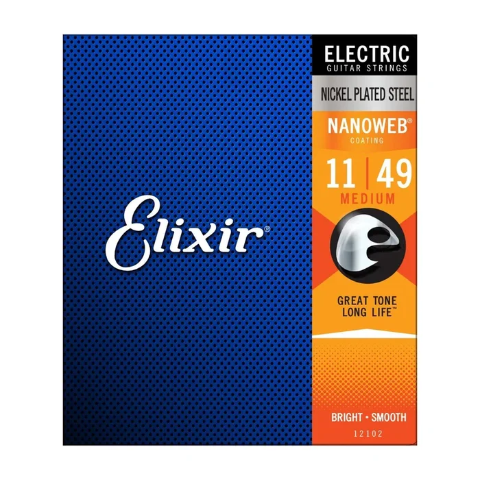 Elixir Electric Medium Nickel Plated Steel with NANOWEB Coating