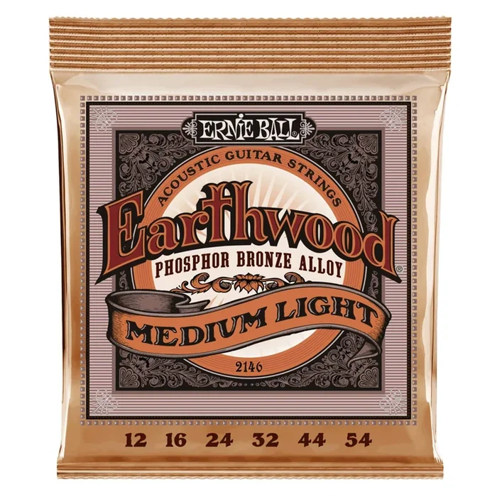 Ernie Ball 2146 Earthwood Medium Light Acoustic Phosphor Bronze Strings 12-54