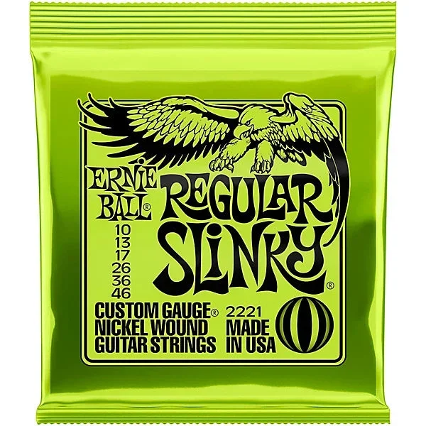 Ernie Ball 2221 Regular Slinky Nickel Wound Electric Guitar Strings – .010-.046 – P02221