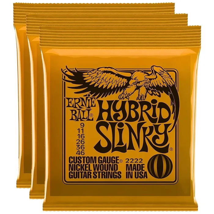 Ernie Ball 2222 Hybrid Slinky 9-46 (3 Pack Bundle)