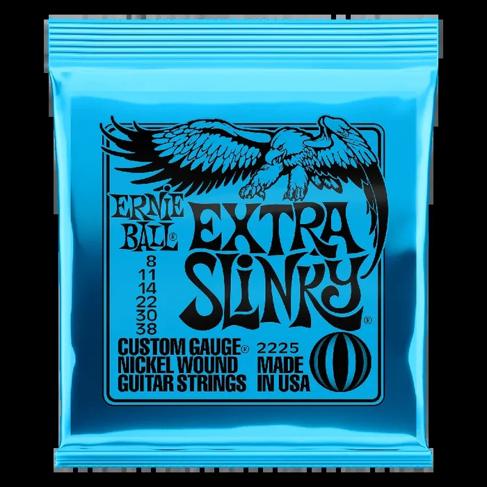 Ernie Ball 2225 Extra Slinky Nickel Wound Electric Guitar Strings – .008-.038