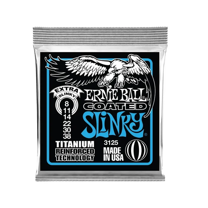 Ernie Ball Extra Slinky Coated Titanium RPS Electric Guitar Strings – 8-38 Gauge