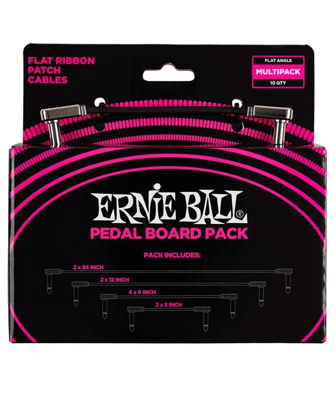 Ernie Ball Flex Patch Cables Pedalboard Pack – Black
